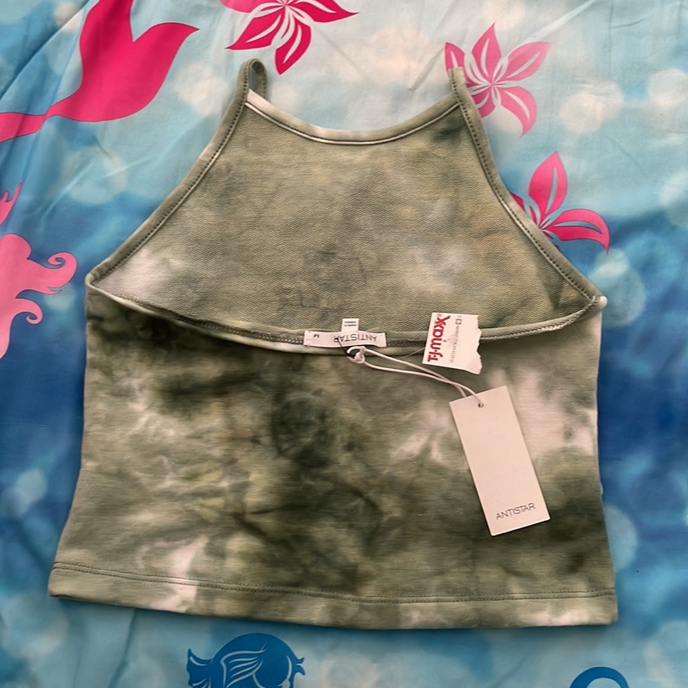 green Tie dye halter top - Picture 3 of 5